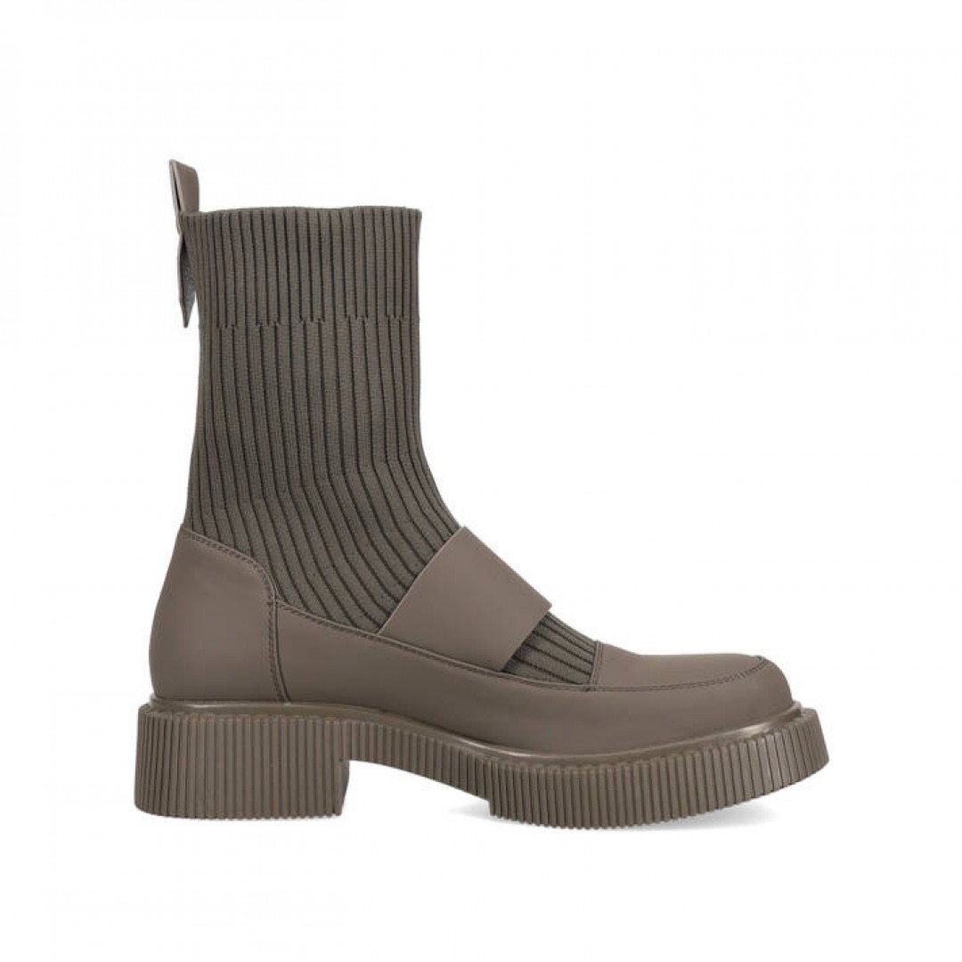 Laura Biagiotti chaki sock boots .