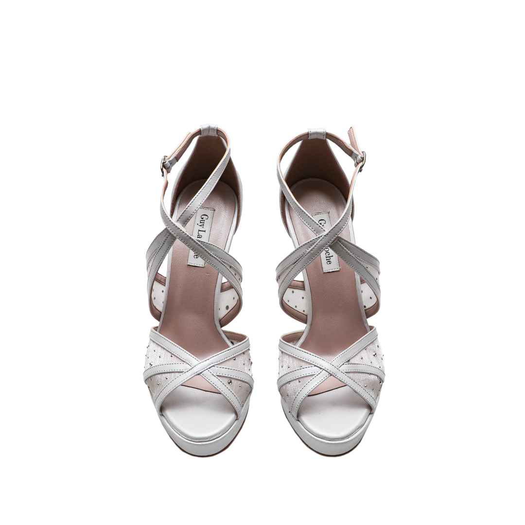 Guy Laroche White Pearl Sandals
