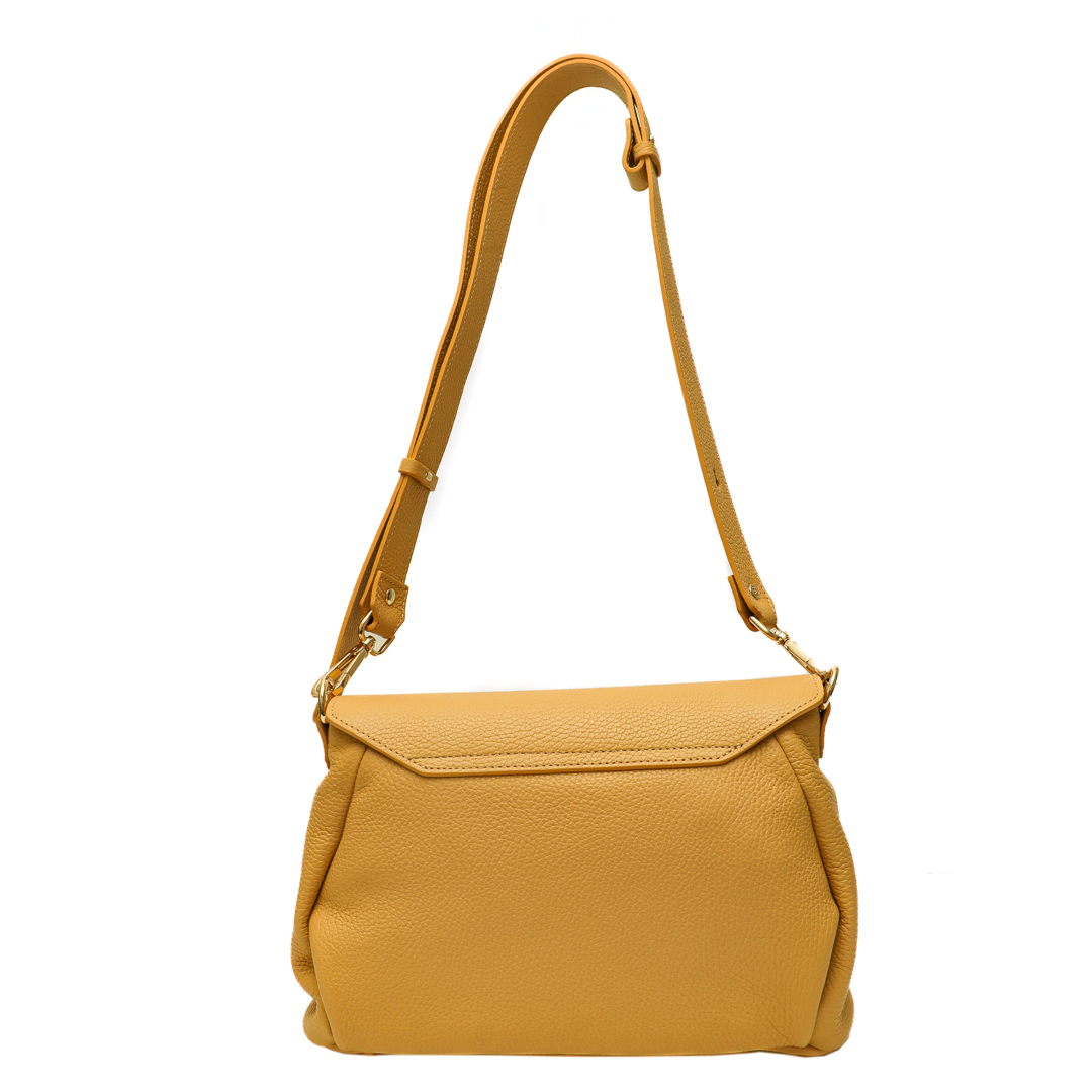 Cuoieria Carol Moustard Flap Bag