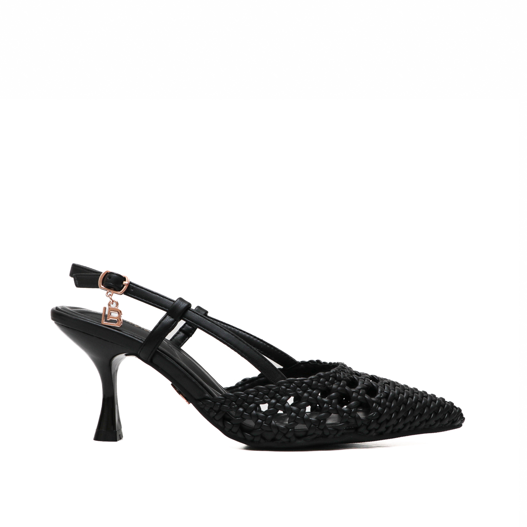 Laura Biagiotti Black Slingback Pumps