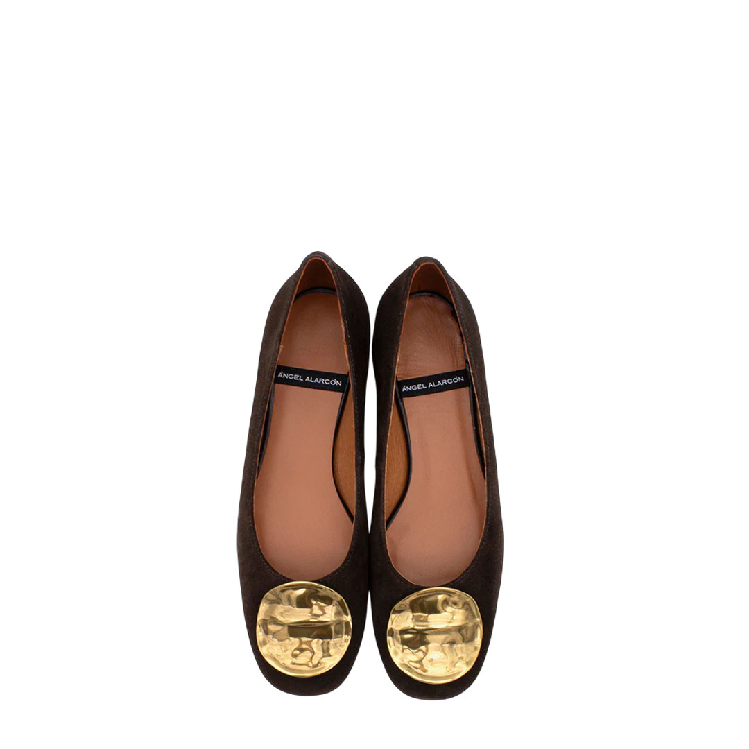 Angel Alarcon Perle Brown Ballerinas
