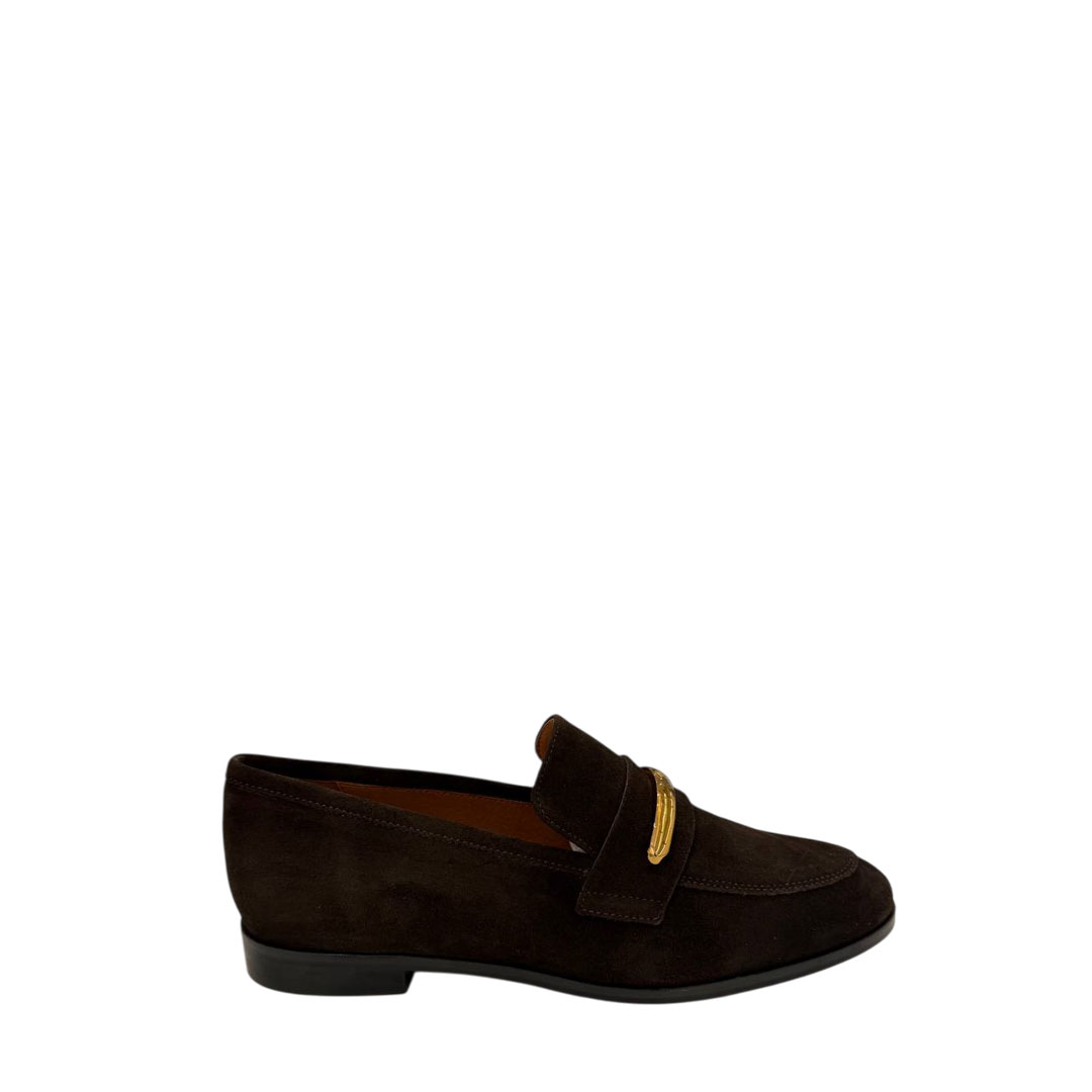 Angel Alarcon Cira Dark Brown Suede Loafers