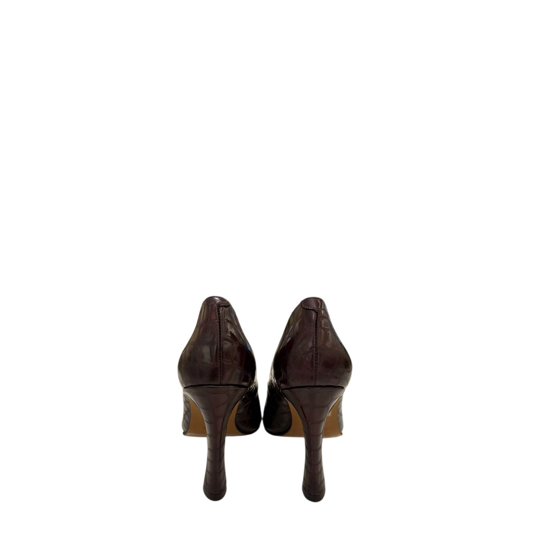 Angel Alarcon Lariah Croco Wine High Heels