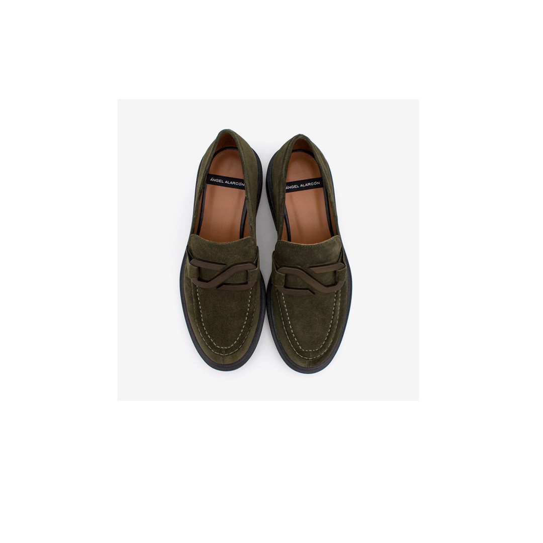 Angel Alarcon Olive Loafers