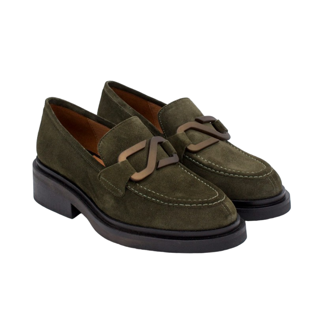 Angel Alarcon Olive Loafers
