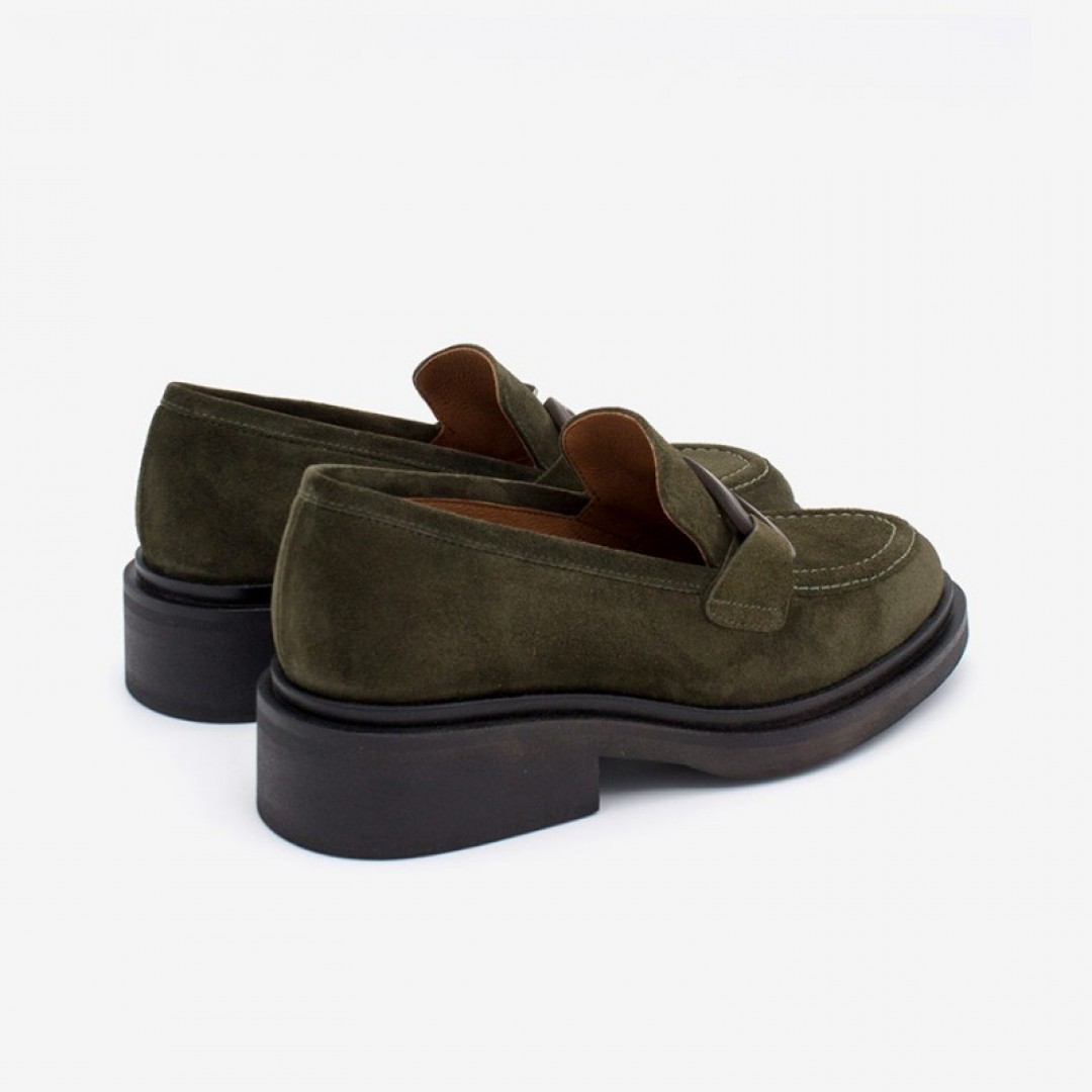 Angel Alarcon Olive Loafers