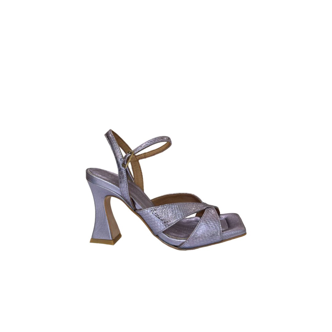 Angel Alarcon Magda Metallic Purple High-hells Sandals
