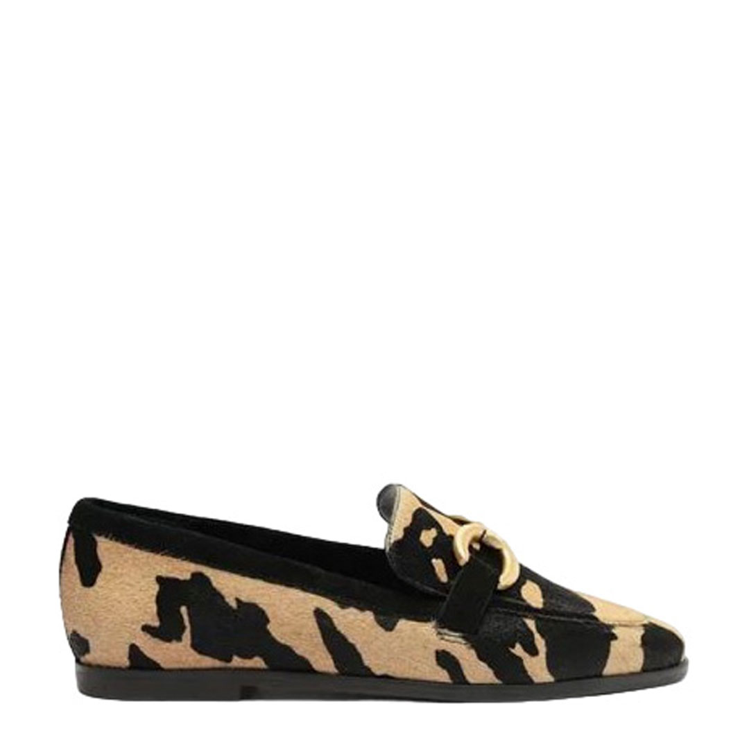 Schutz Couro Animal Print Moccasins