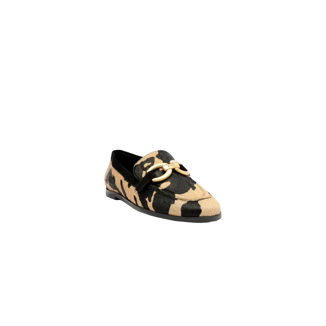 Schutz Couro Animal Print Moccasins