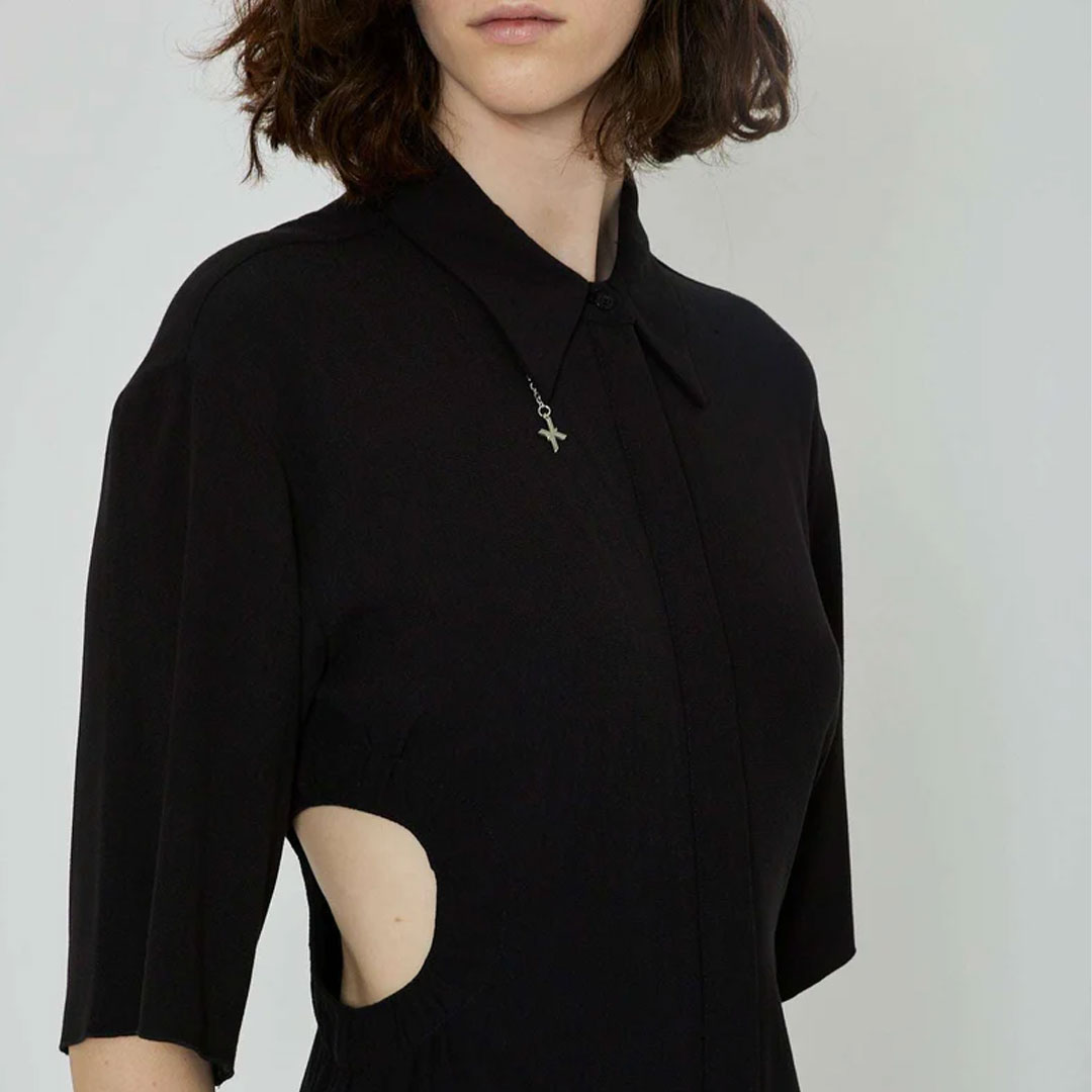 John Richmond Black Dress With Cut-out