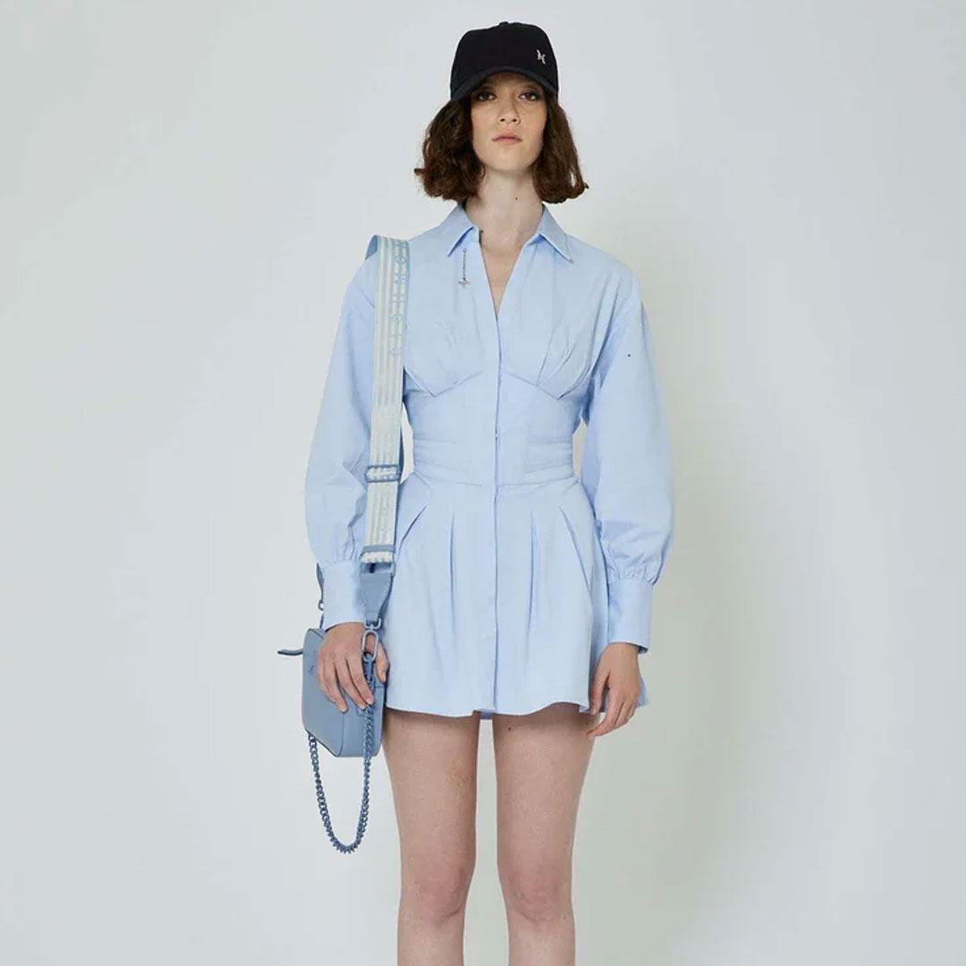 John Richmond Baby Blue Short Dress