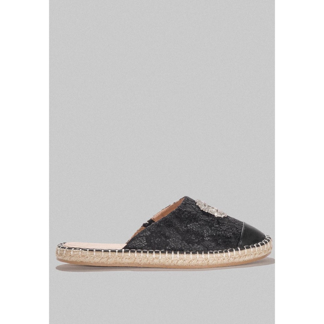 Gaelle Paris Black Espadrillas Flat