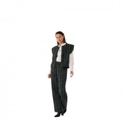 Mexx Black Tweed Waistcoat Mexx Black Tweed Waistcoat