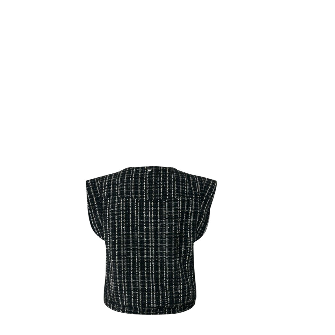 Mexx Black Tweed Waistcoat