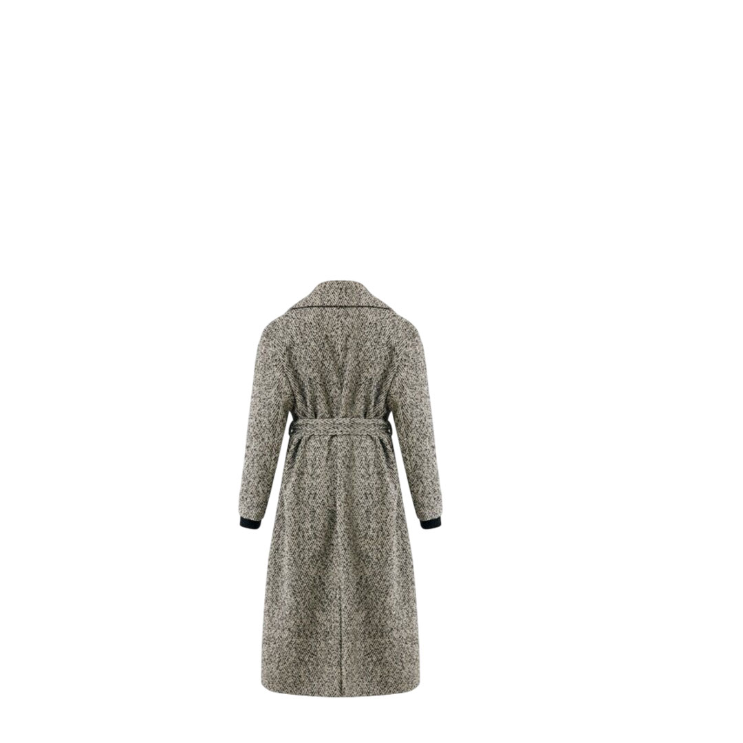 Mexx Belted Maxi Black-White Coat