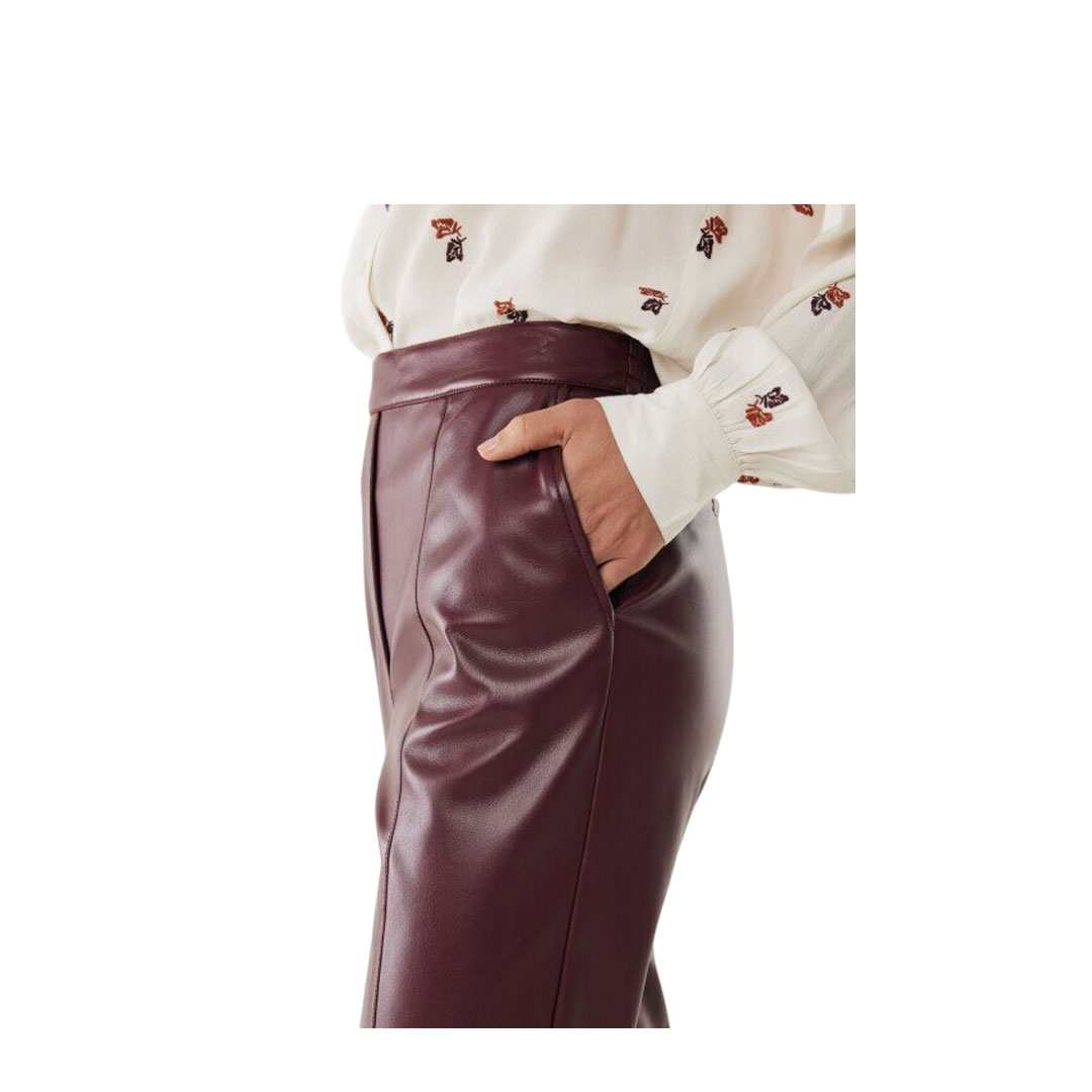 Mexx  Dark Red  Pu Leather Pants