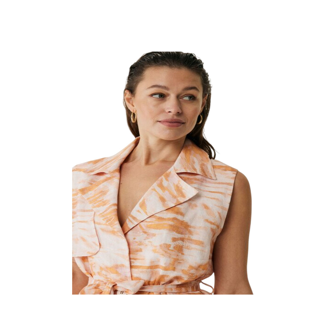 Mexx Allover Orange Sleeveless Blazer