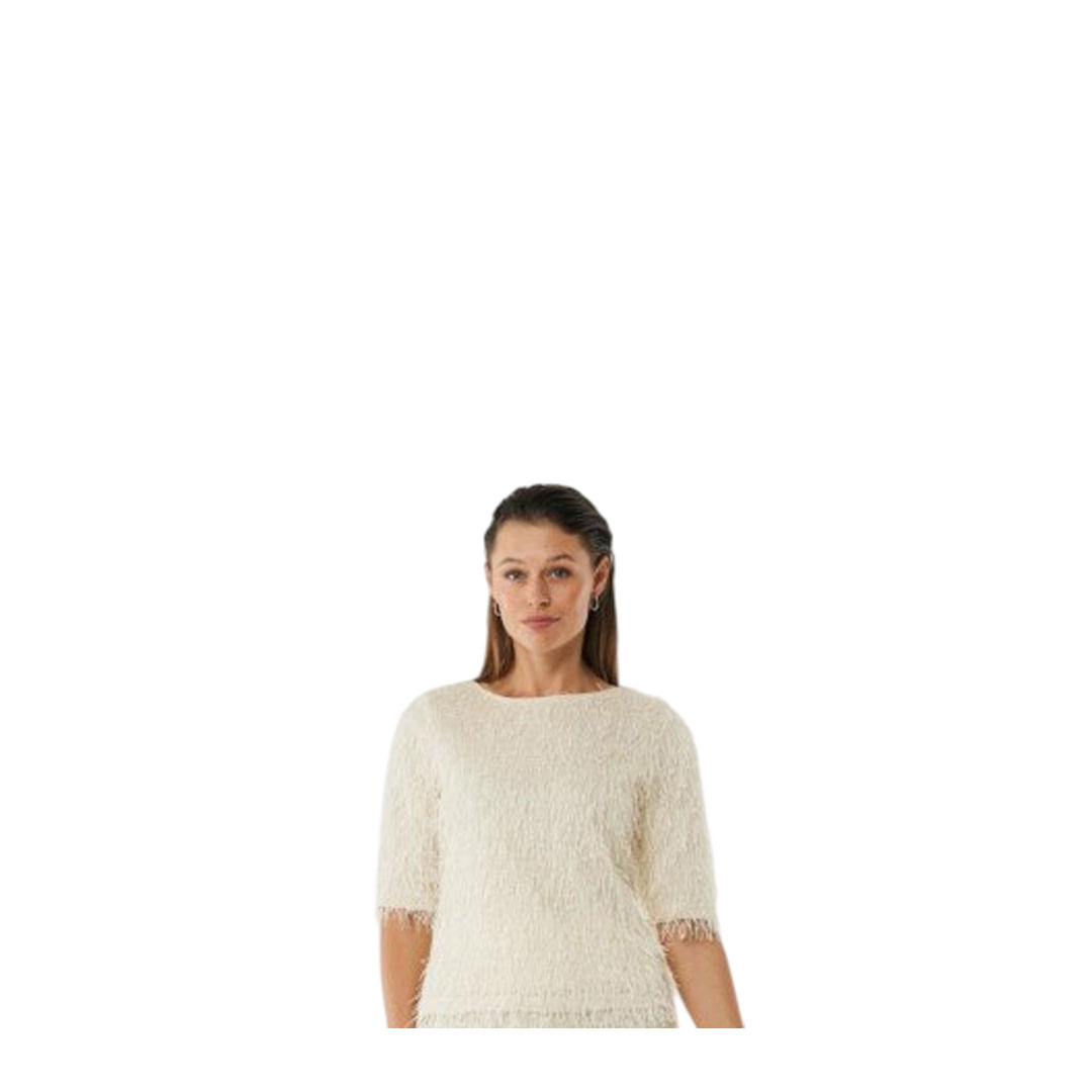 Mexx Ruffle Strings Cream Top 