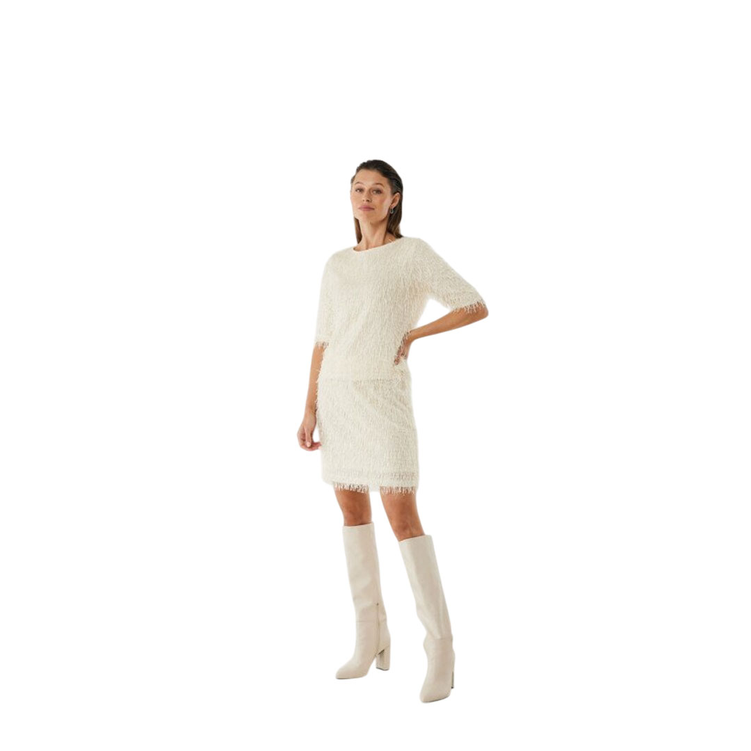 Mexx Ruffle Strings Cream Top 