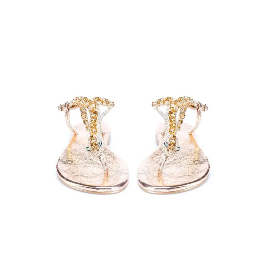 Emanuela Caruso Capri Gold Sandals