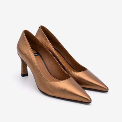Angel Alarcon Febe Bronze Low-Heels Pumps Angel Alarcon Febe Bronze Low-Heels Pumps