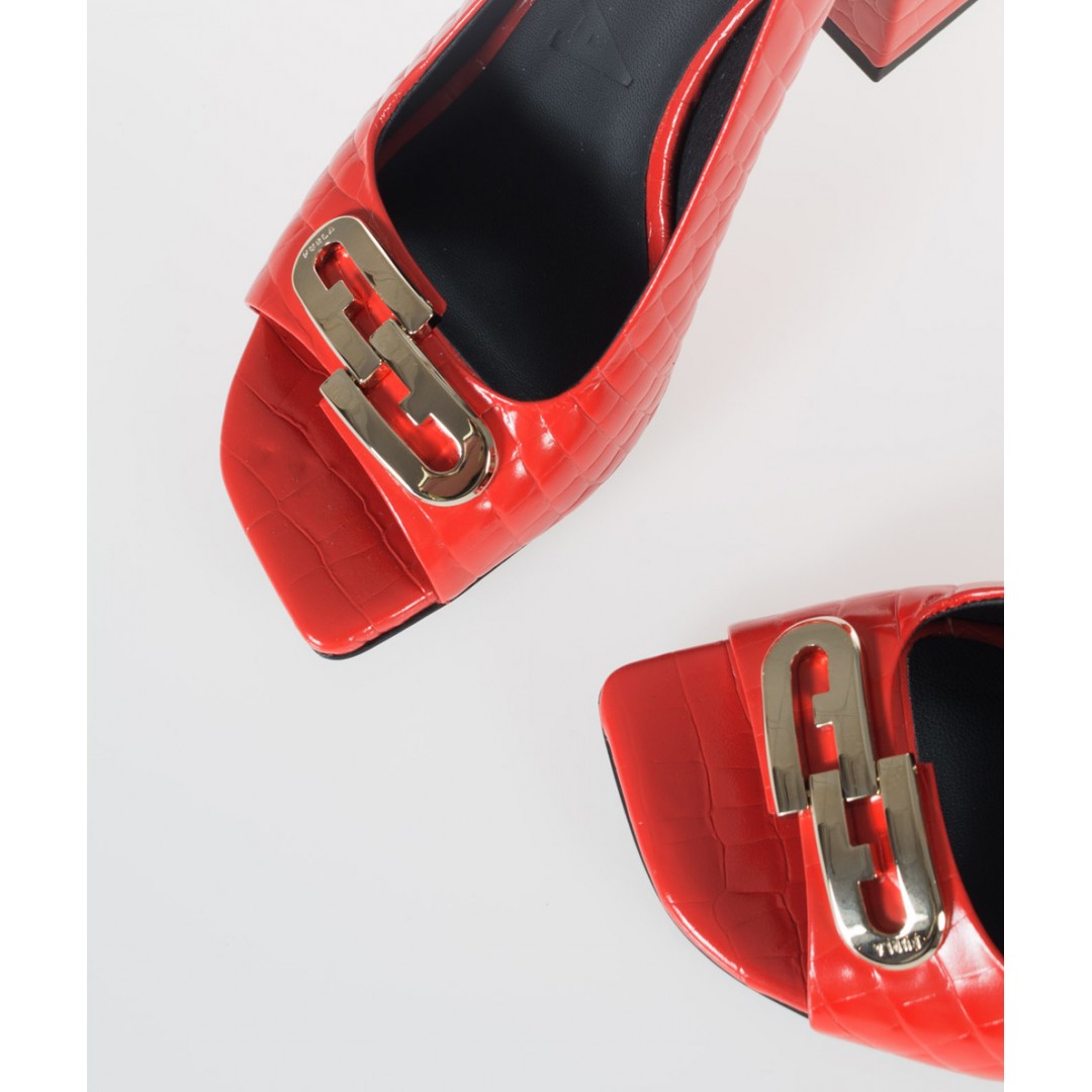Furla Chain Red Slingback