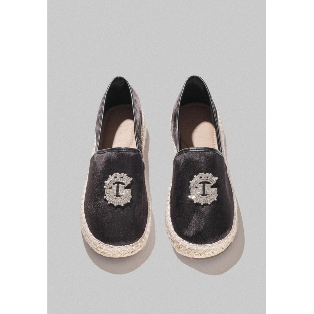 Gaelle Paris Black Espadrillas Flat