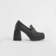 Gaudi High-Heels Black Loafers