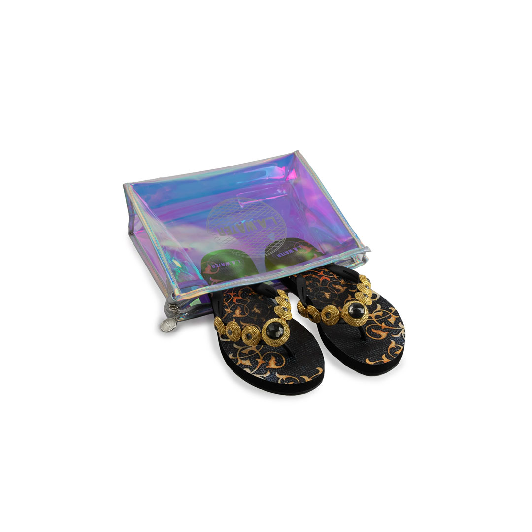 La Water Flip Flops Black