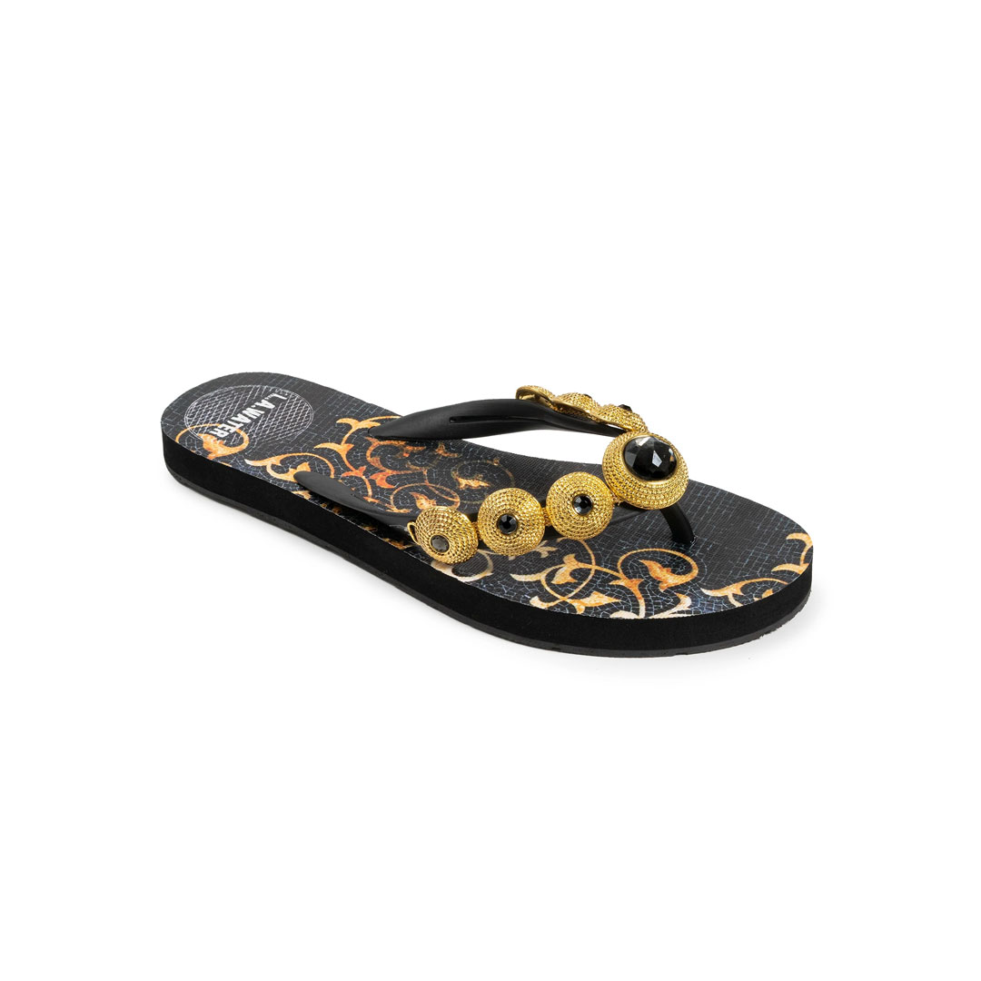 La Water Flip Flops Black