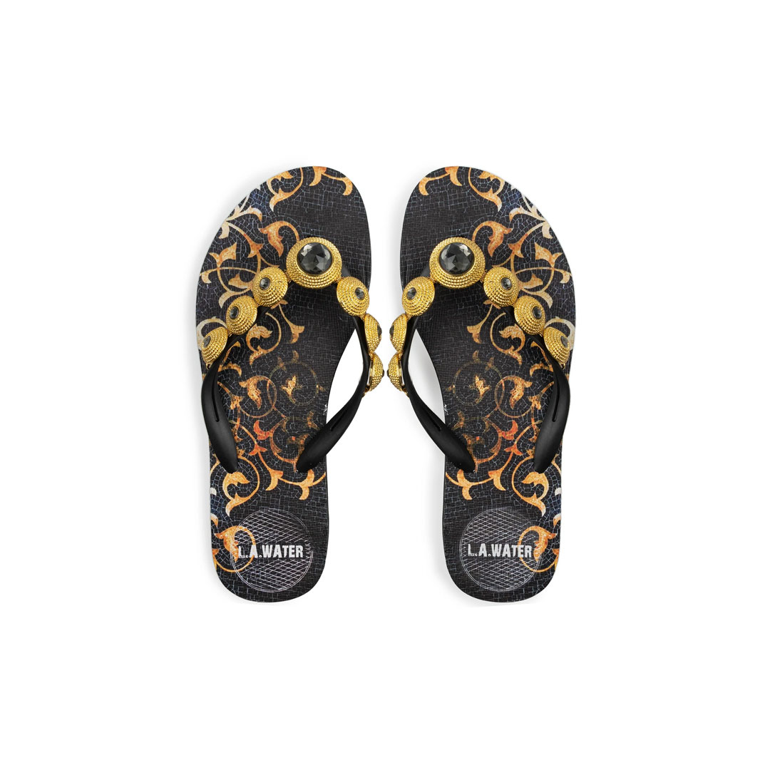 La Water Flip Flops Black