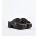 Gaudi Black Braided Raffia Sandals