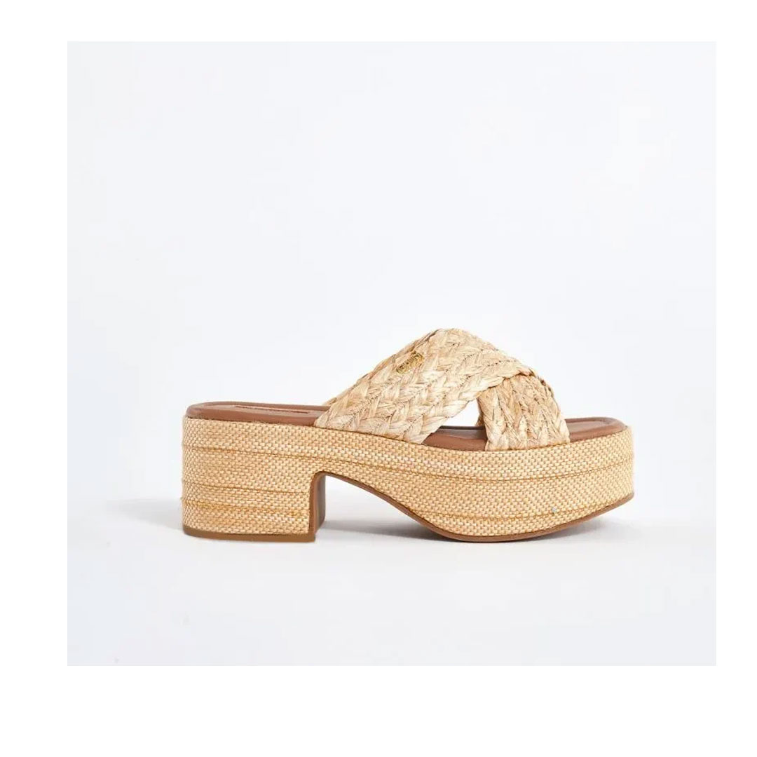 Gaudi Natural Braided Raffia Sandals