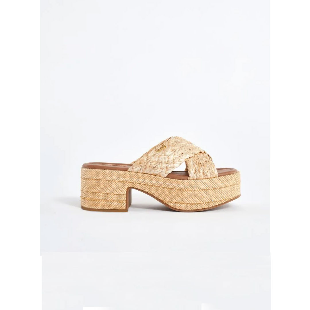 Gaudi Natural Braided Raffia Sandals