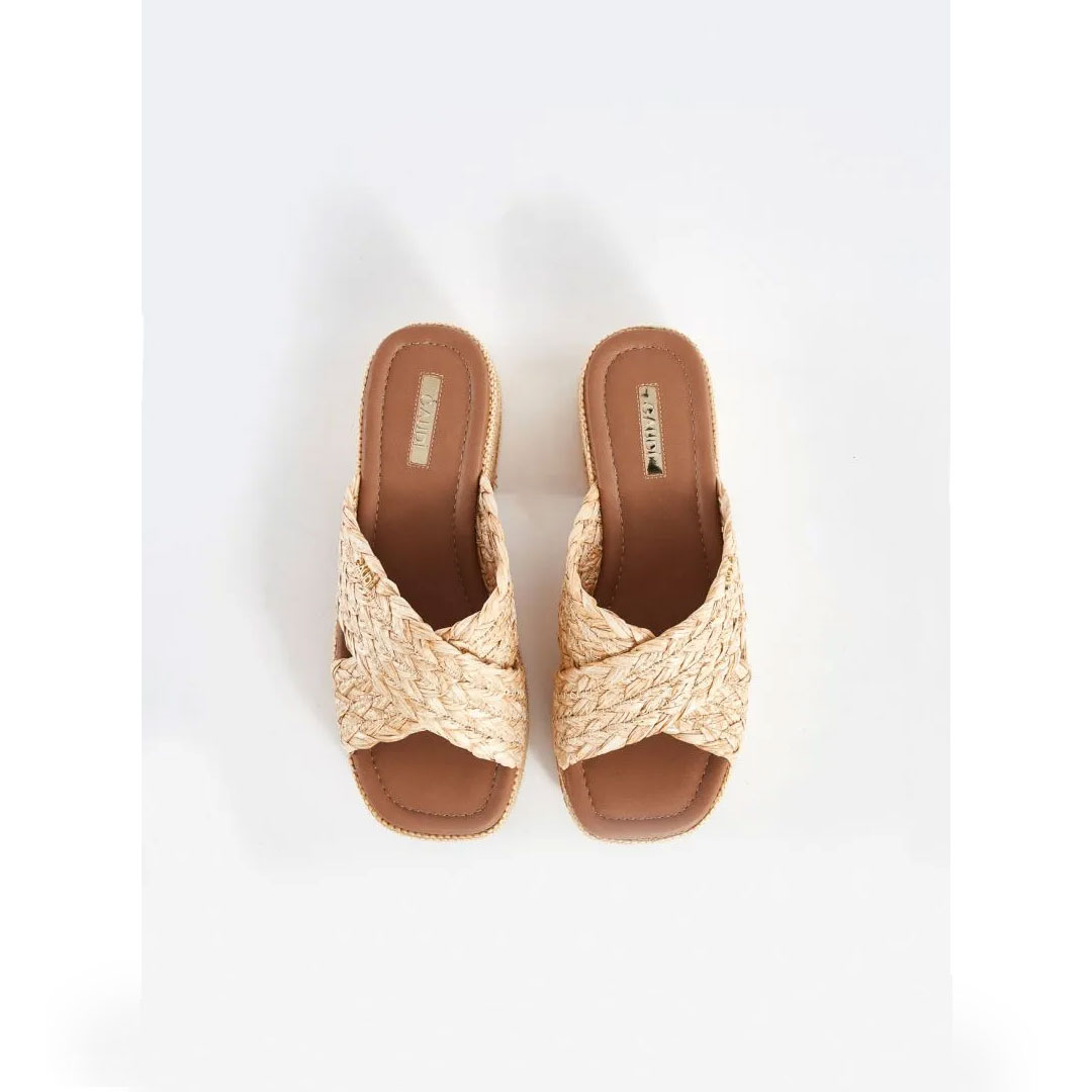 Gaudi Natural Braided Raffia Sandals
