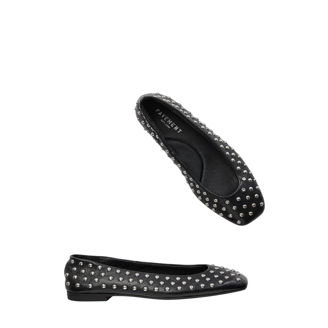 Pavement Katie Black Ballerinas