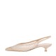 Sante Beige-Gold Slingback Pumps