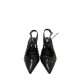 Sante Croco Black Sling-Back Pumps