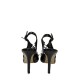Sante Croco Black Sling-Back Pumps