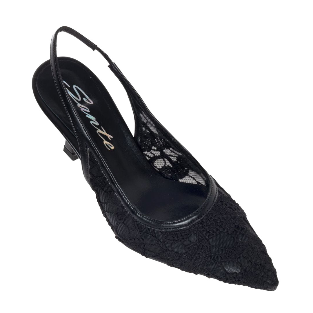 Sante Black SlingBack Pumps